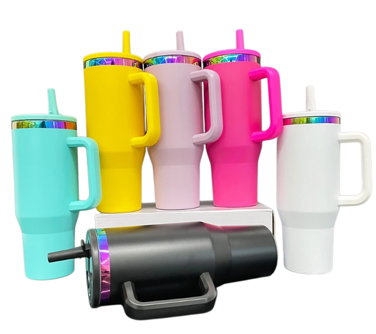 16-Pack 40oz Rainbow Stainless Steel Travel Mugs – Double Wall Vacuum Insulated, Hot & Cold Tumblers
