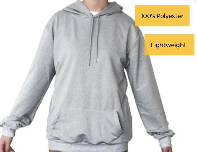 Grey Sublimation Hoodies/100%poleyester.