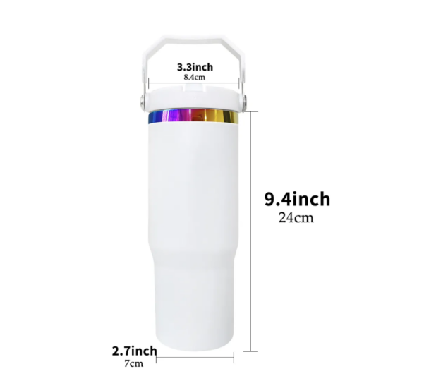 30oz Rainbow plated flip straw tumbler for Laser Engraving-