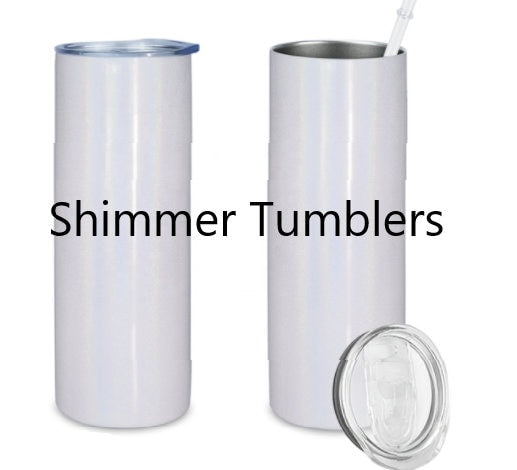 20oz & 15oz White Sublimation Shimmer Tumblers