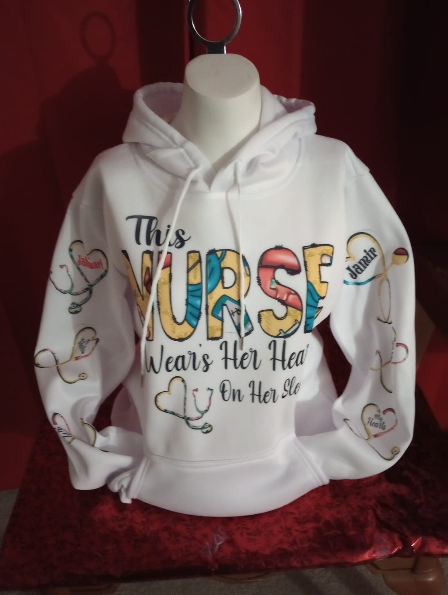 White Sublimation Hoodies/100%poleyester.