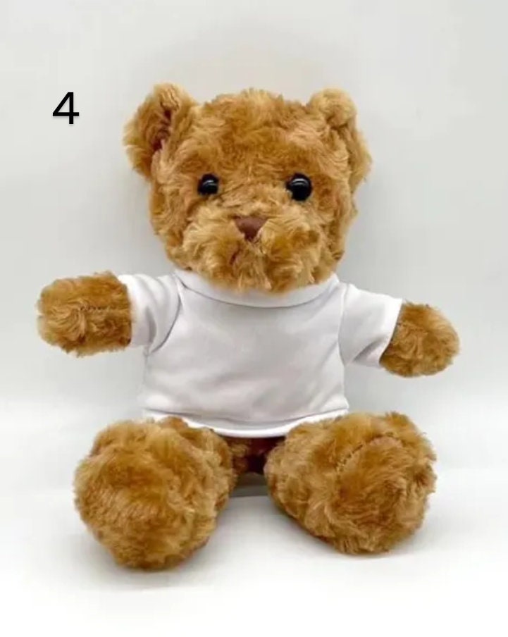 12" Teddy Bear With Sublimation Blank T-shirt | Custom teddy bear | Personalized Teddy bears with shirts