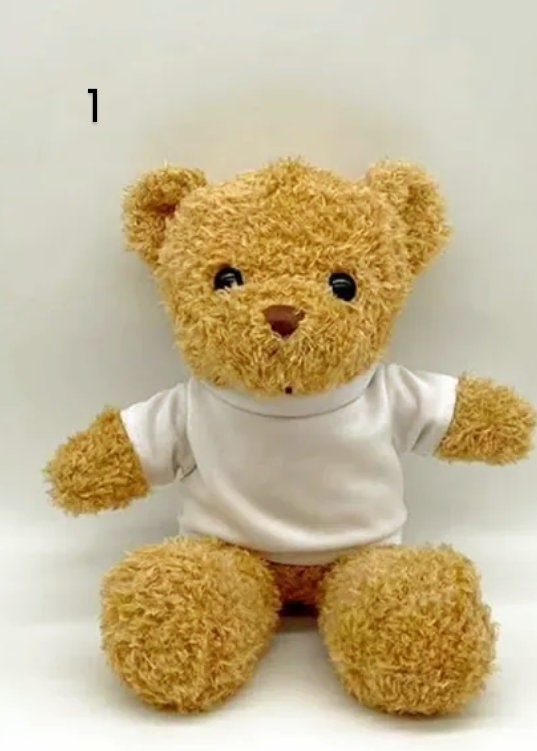 12" Teddy Bear With Sublimation Blank T-shirt | Custom teddy bear | Personalized Teddy bears with shirts