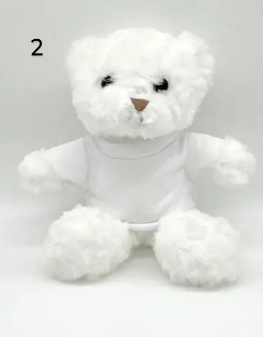 12" Teddy Bear With Sublimation Blank T-shirt | Custom teddy bear | Personalized Teddy bears with shirts