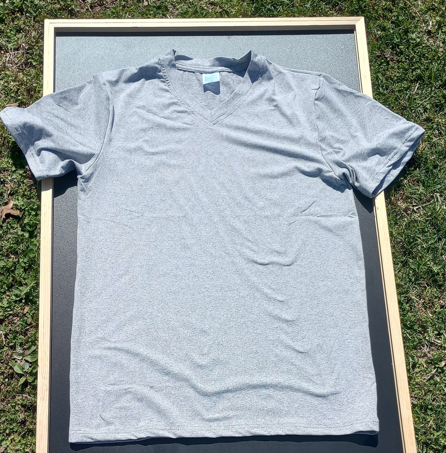 Sublimation White or Grey V-Neck T-Shirts.