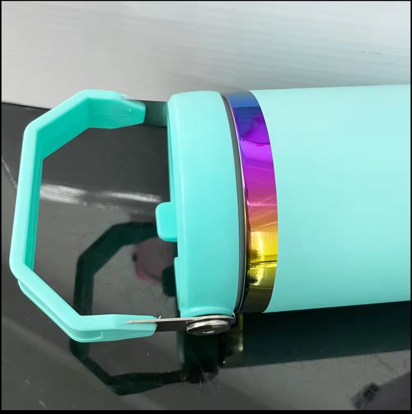 30oz Rainbow plated flip straw tumbler for Laser Engraving