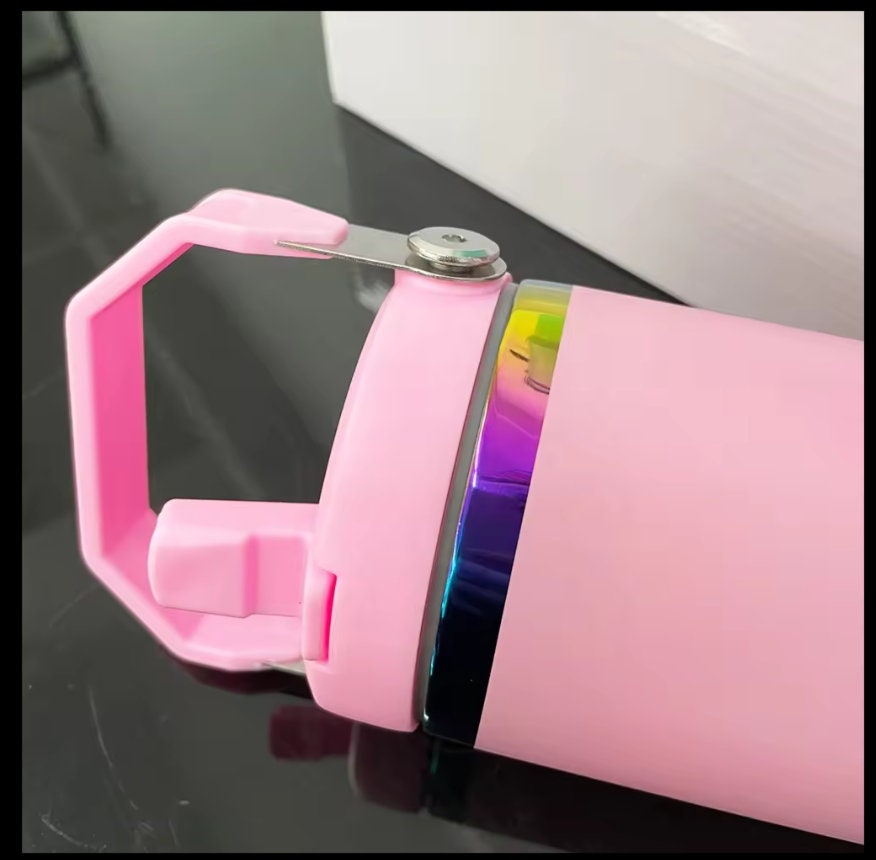 30oz Rainbow plated flip straw tumbler for Laser Engraving