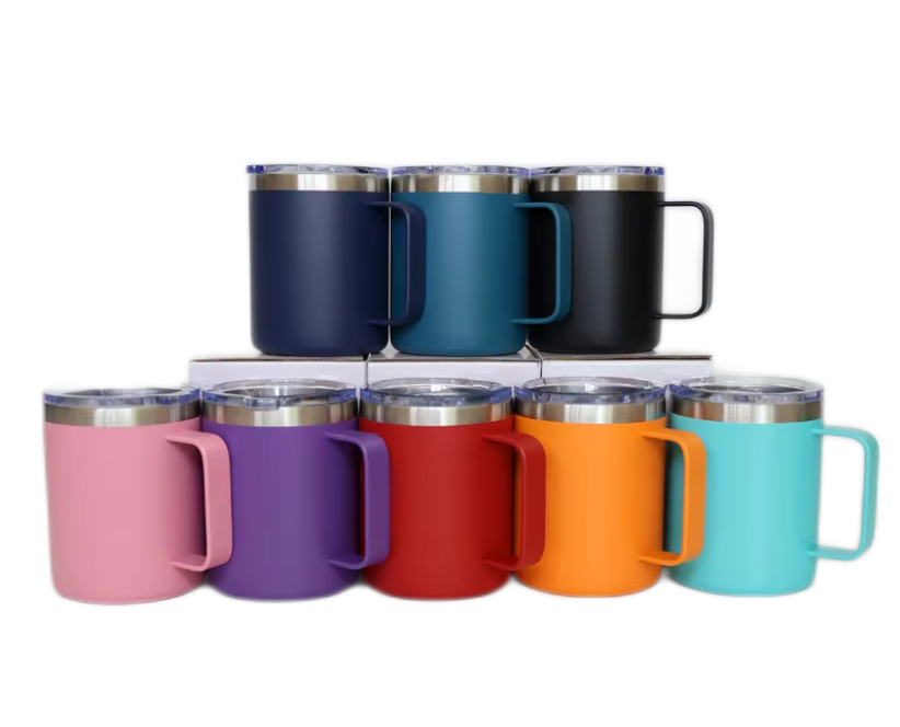 12oz Powder coating Double wall Stainless Steel insulated Vacuum Coffee Tumbler with Lid.