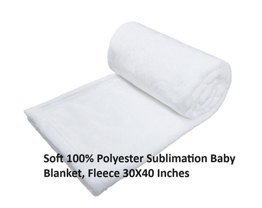 Soft 100% Polyester Sublimation Baby Blanket, Fleece 30X40 Inches